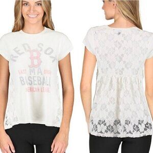 Touch by Alyssa Milano Red Sox Lace T Shirt Sz S